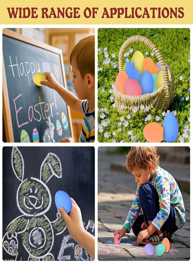 FELIZROCA 18PACK Easter Sidewalk Chalk Bulk Easter Basket Gifts, Easter Eggs Bunny Rabbit Shaped Chalks Colorful Art Chalk Set - Image 3